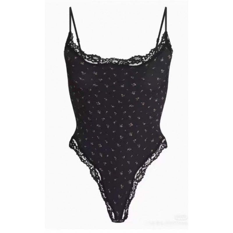 Lace-Trim Cami Bodysuit