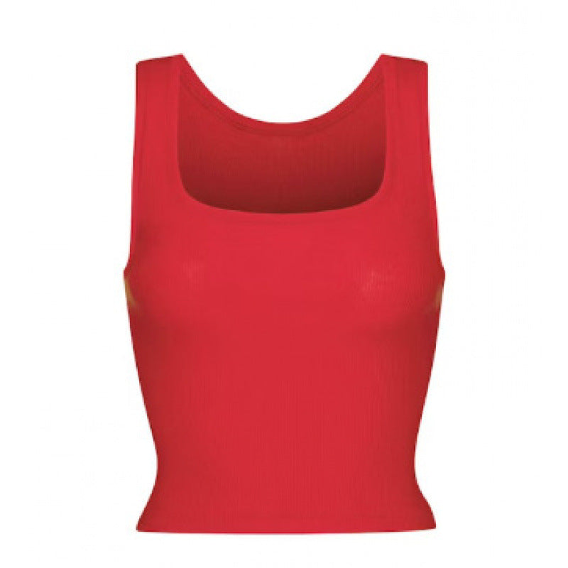 Solid Slim-Fit Active Crop Top