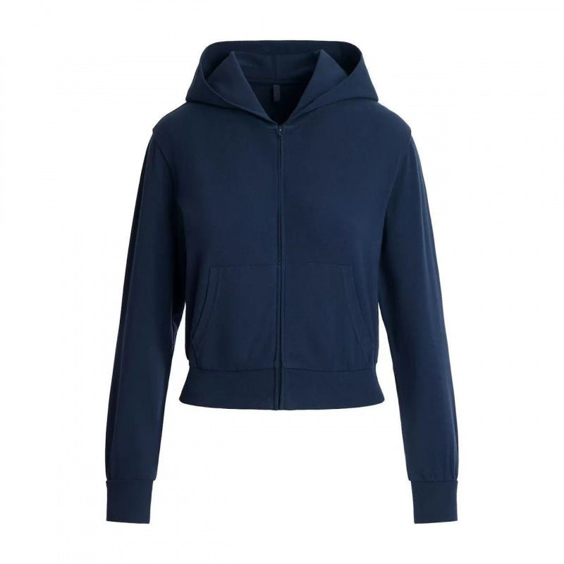 Cotton Jersy Zip Up Hoodie
