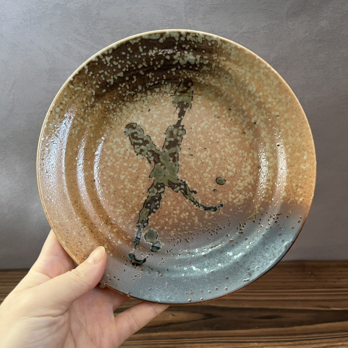Japanese Handmade Ceramic Underglaze Plate Collection
