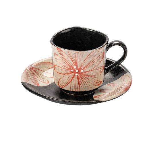 Hand-Made Japanese Crude Pottery Coffee Set