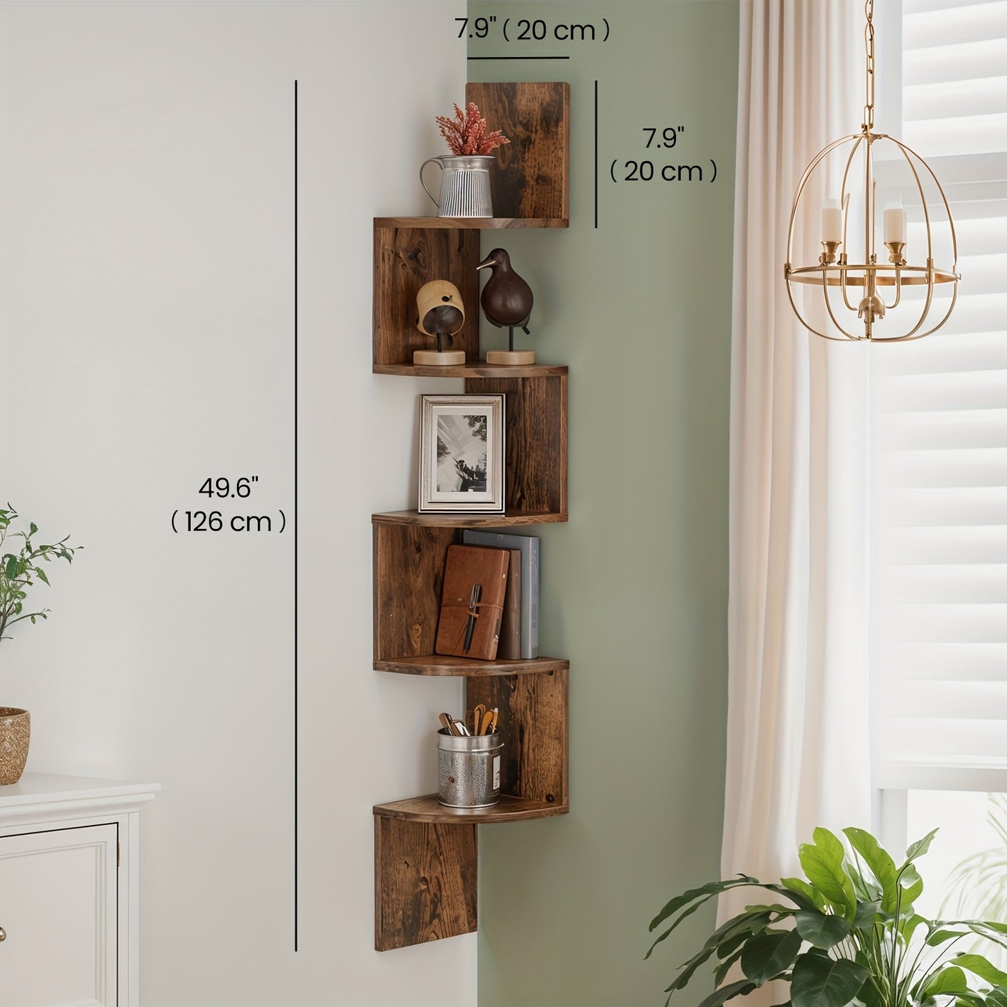 5-Tier Wall-Mounted Corner Shelf Organizer