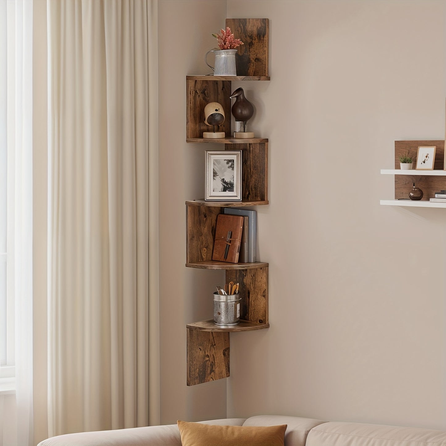 5-Tier Wall-Mounted Corner Shelf Organizer