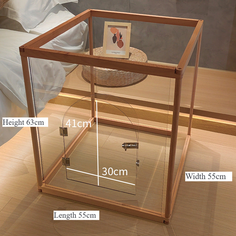 Transparent Acrylic Pet Home with Wooden Frame
