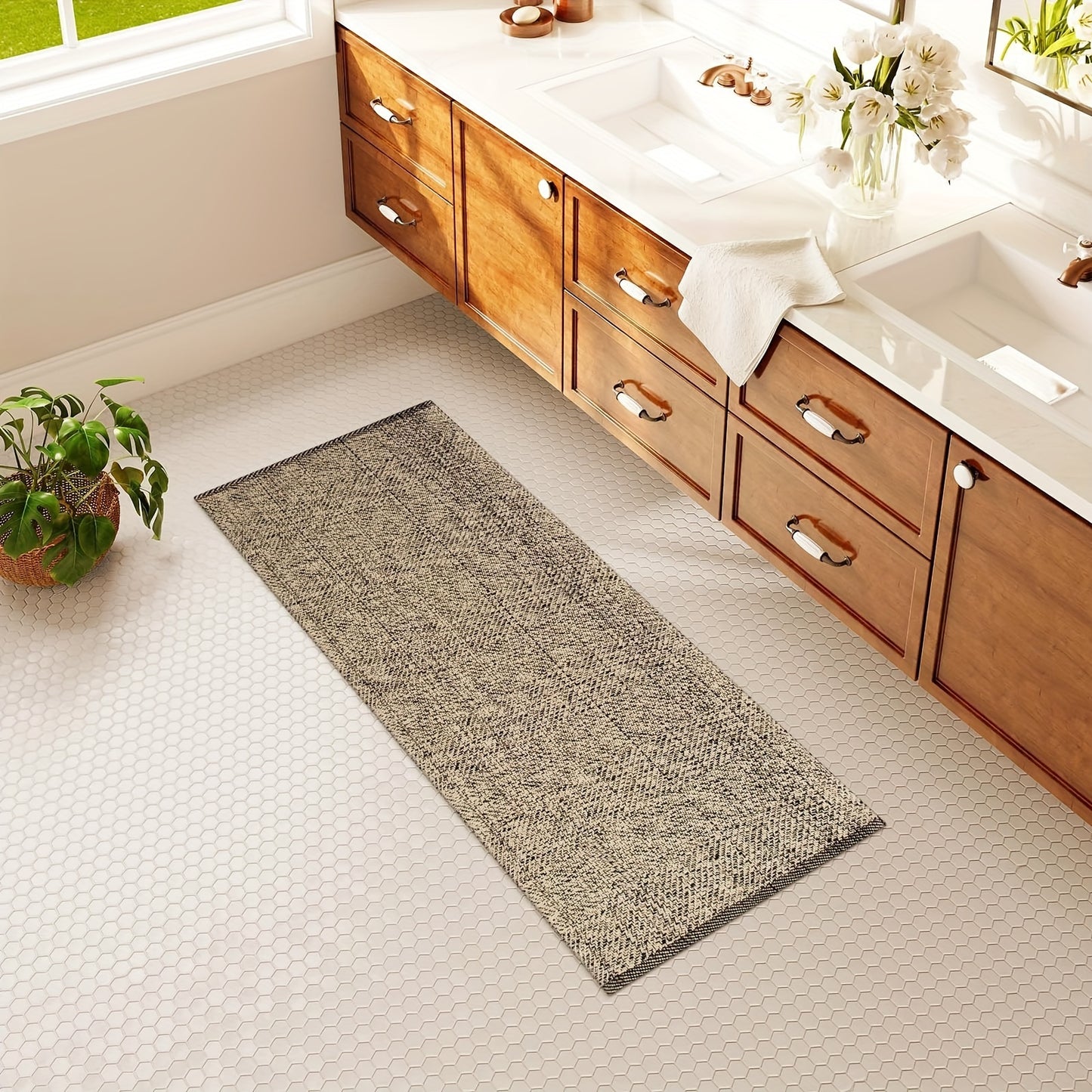 Large Washable Cotton Woven Mat