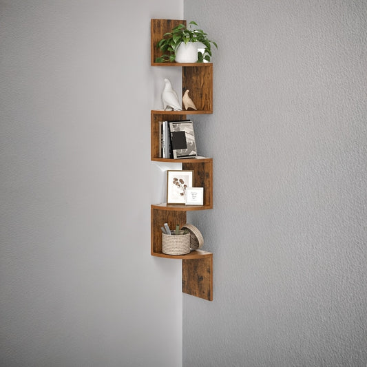 5-Tier Wall-Mounted Corner Shelf Organizer