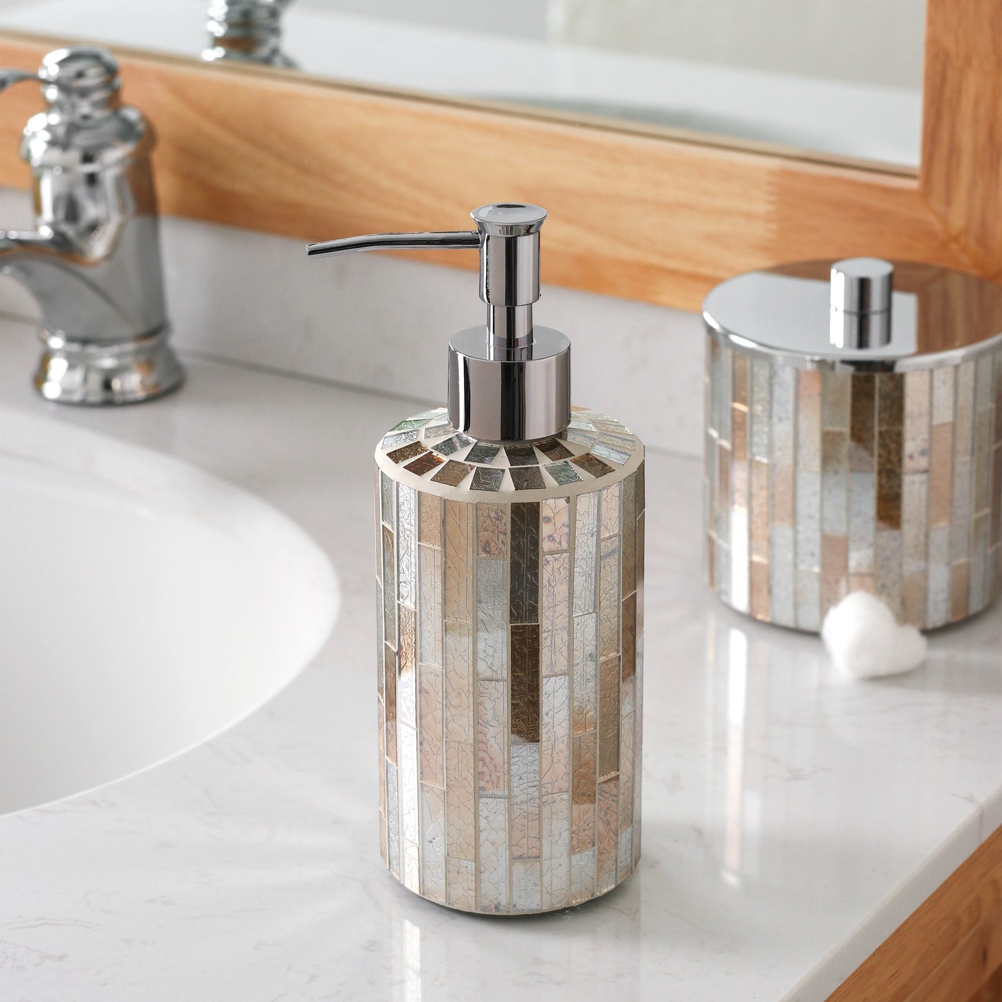 Decorative Mosaic Glass Bathroom Accessories Set 5PCs