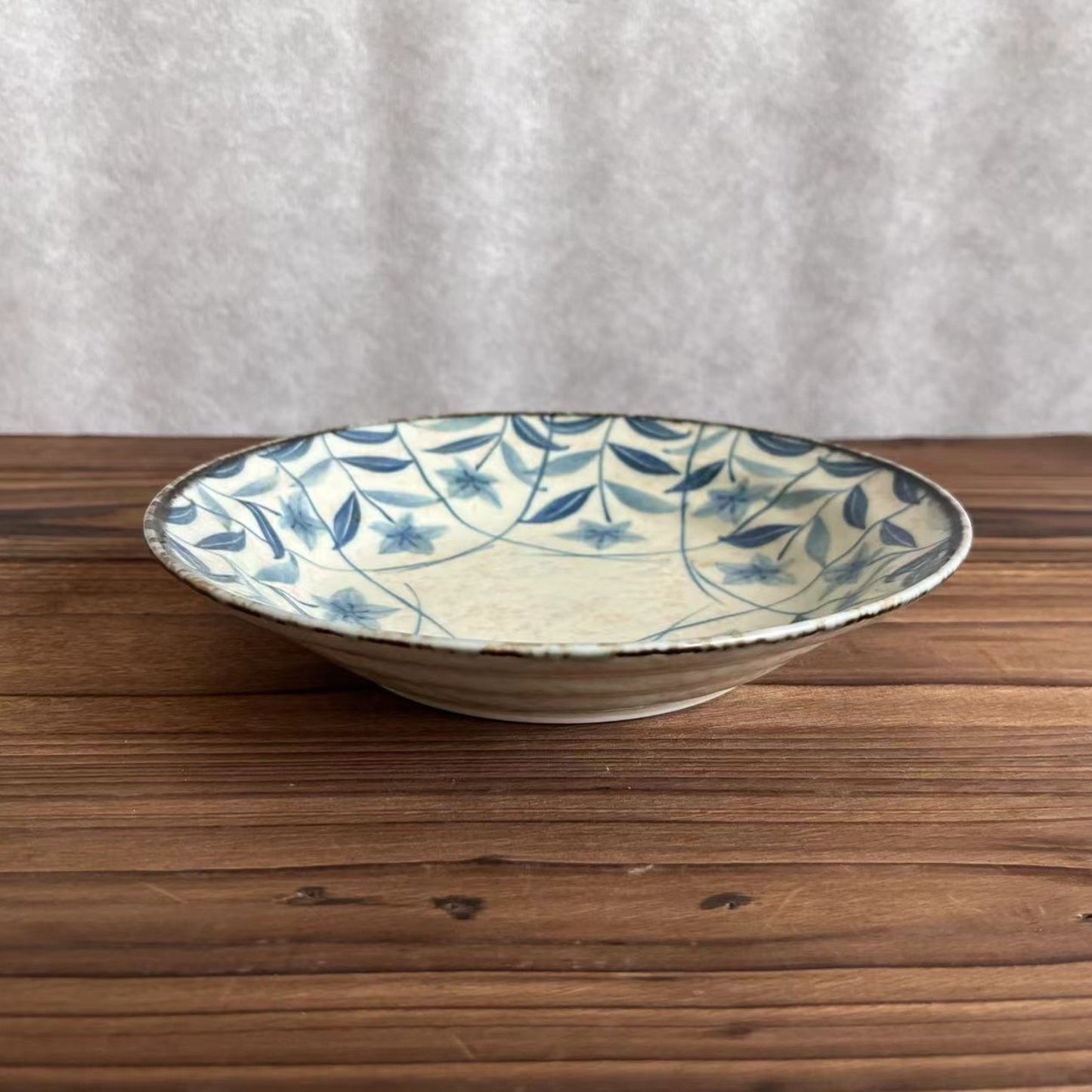 Japanese Handmade Ceramic Underglaze Plate Collection