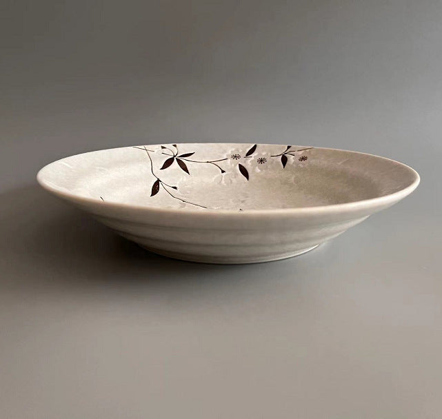 Japanese Handmade Ceramic Underglaze Plate Collection