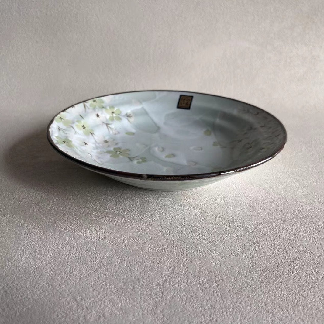 Japanese Handmade Ceramic Underglaze Plate Collection