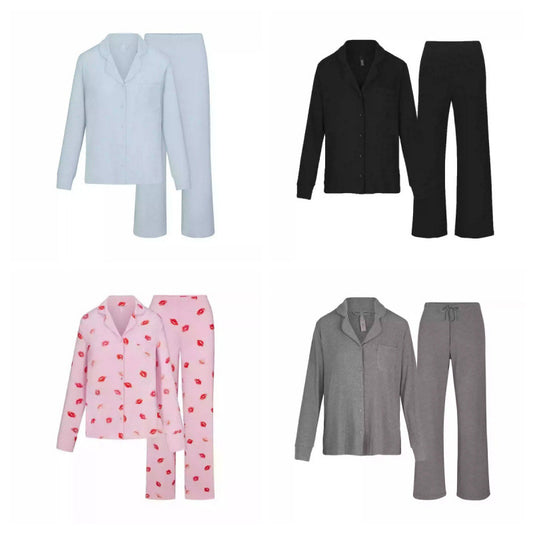Long-Sleeve & Long-Pant Pure Cotton Loungewear Set