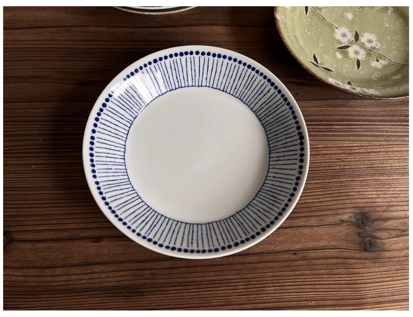 Japanese Handmade Ceramic Underglaze Plate Collection