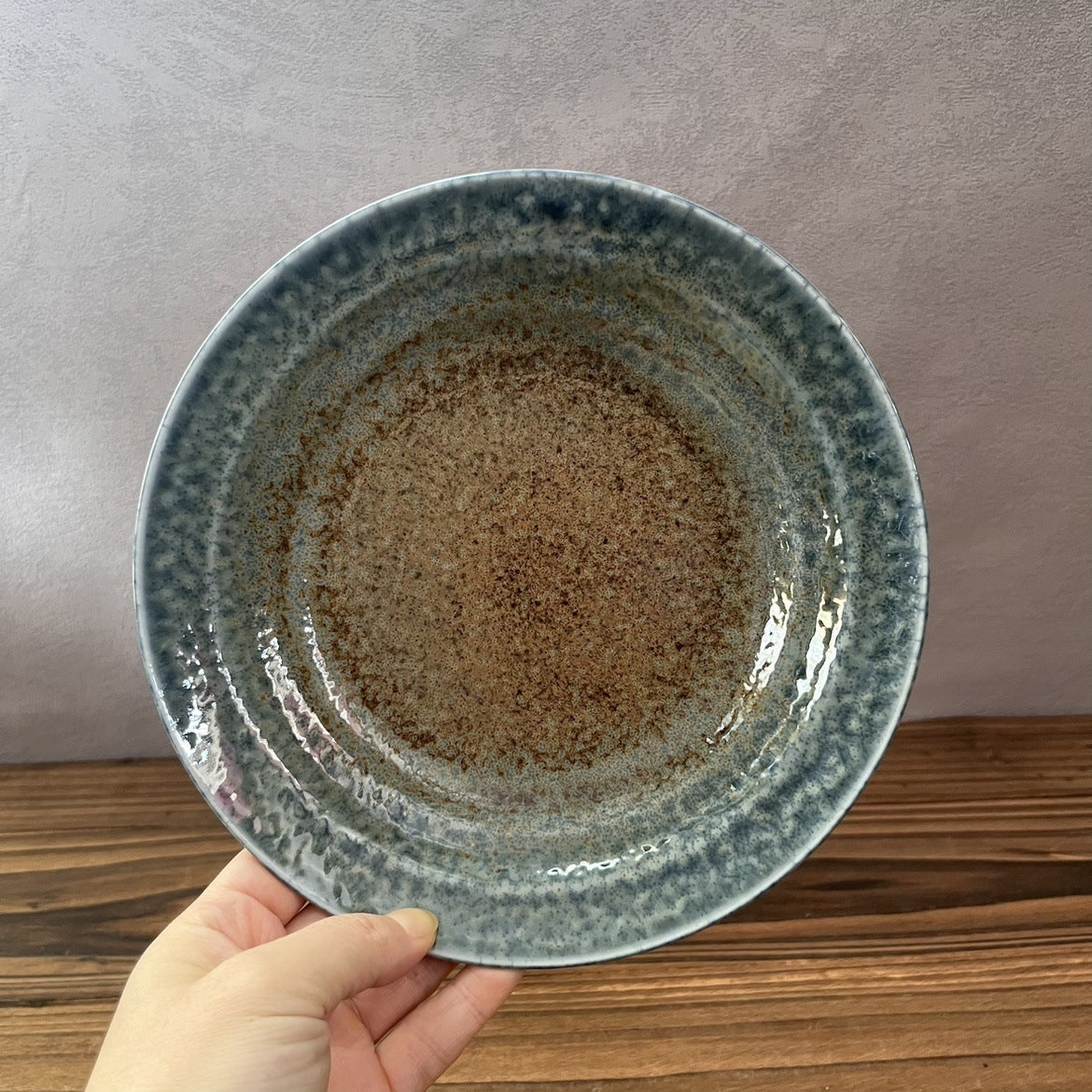 Japanese Handmade Ceramic Underglaze Plate Collection