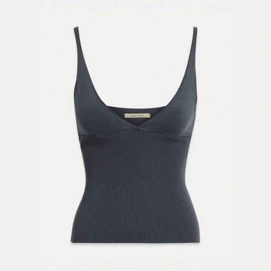 Linen Ribbed Cropped Tank Top