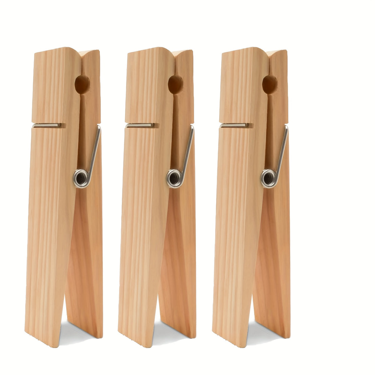Set Of 3, Rustic Wooden Hooked Towel Rack - Wall Mounted