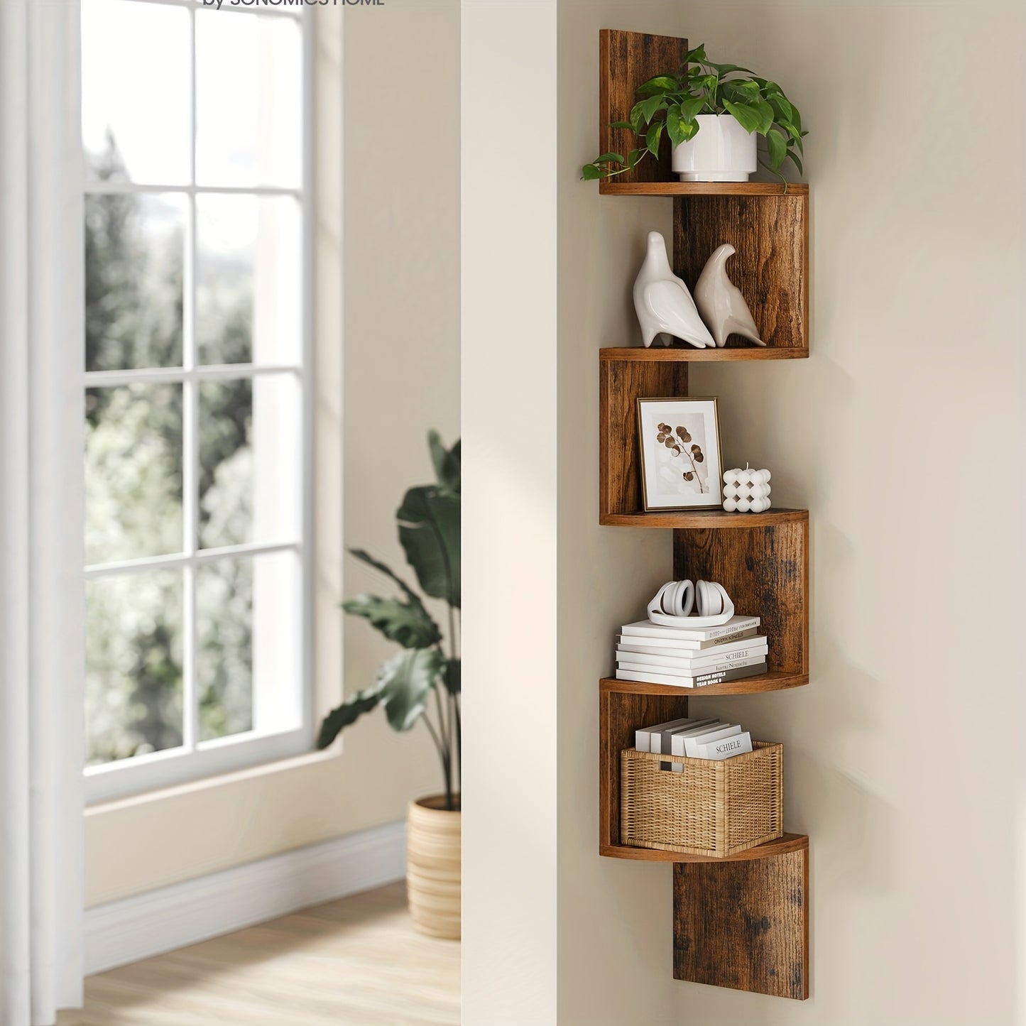 5-Tier Wall-Mounted Corner Shelf Organizer