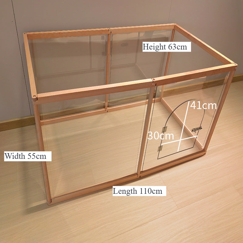 Transparent Acrylic Pet Home with Wooden Frame